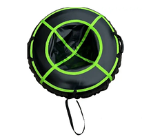 Тюбінг надувний 100 см 2 ручки Чорний із зеленими стрічками ORG