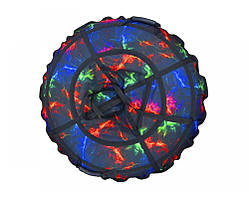 Тюбінг надувний/Ватрушка/Надувні санки ПВХ діаметром 100 см, Блискавка кольорова ORG