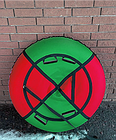 Тюбінг надувний/Ватрушка/Надувні санки ПВХ діаметром 120 см, 4 ручки Зелено-Червоний ORG