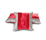 Комплект декоративних подушок Firanka Simple 38х38см 3шт червоні з сірим (п_0511), фото 2