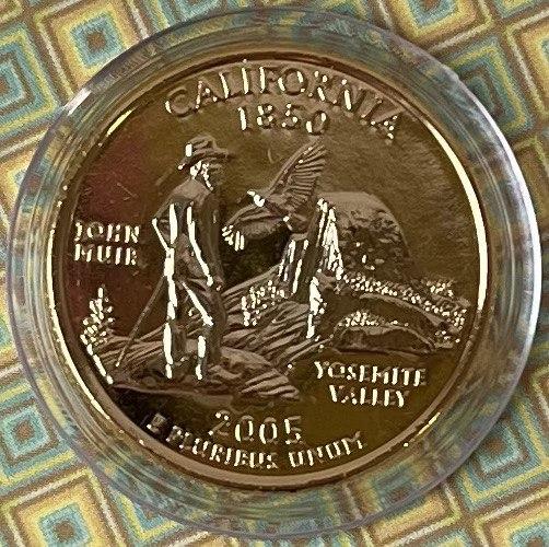 Монета США 25 центів 2005 р. Каліфорнія - Позолота