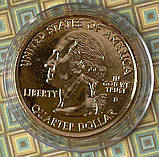Монета США 25 центів 2005 р. Каліфорнія - Позолота, фото 3