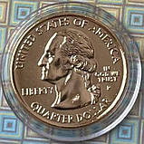 Монета США 25 центів 2001 р. Нью - Йорк - Позолота, фото 3