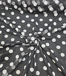 Сітка в Горох Черная с Білим Горохом