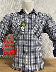 Батальна сорочка Hetai GGM з довгим рукавом у клітку- 100% котон