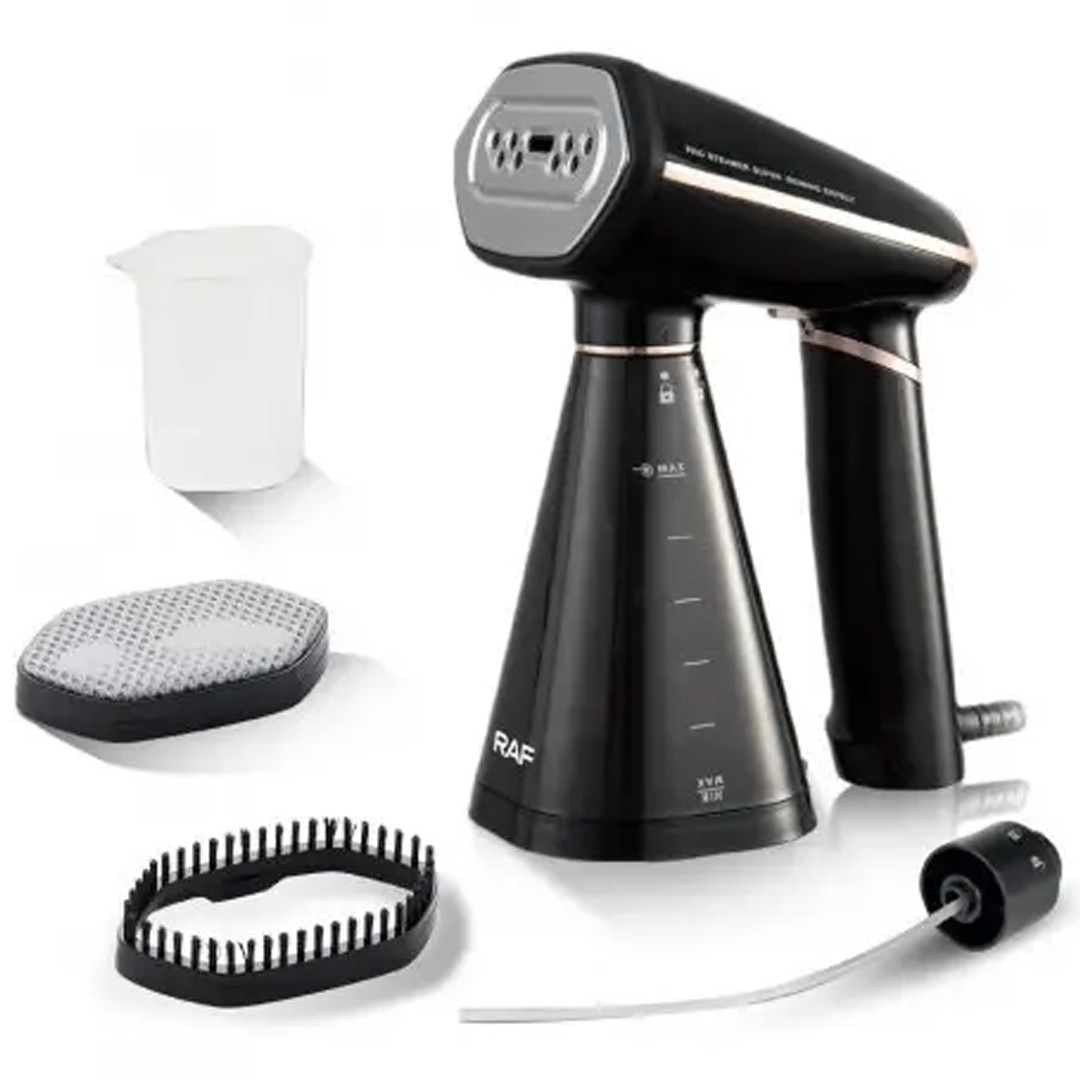 Відпарювач із двома насадками для одягу на 1600 Вт RAF R.1272 Чорний, фото 1