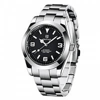 Механічний з автопідзаводом водонепроникний (5ATM) годинник Benyar BY-5177 Black