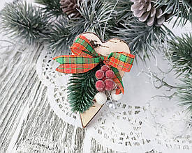Іграшка на ялинку в еко-стилі "Серце"