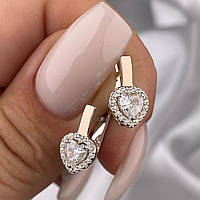 Срібні сережки Золоте сердечко