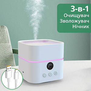 Компактний очищувач-зволожувач повітря для кімнати Doctor-101 Porto на 500 мл з іонізатором та підсвічуванням