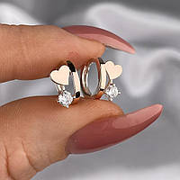 Срібні сережки Золоте серденько