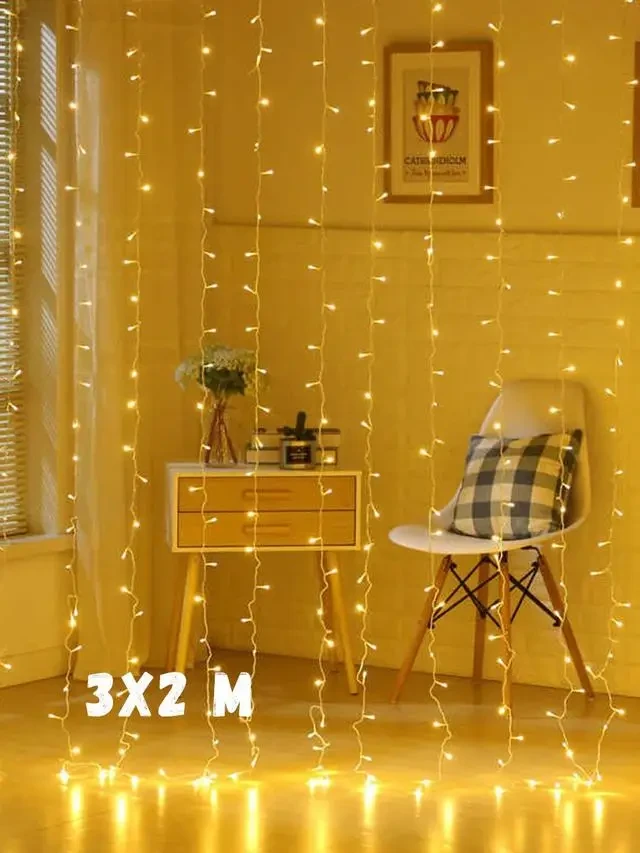 Світлодіодна гірлянда Штора 3х2м, 300 Led, колір - тепло-білий