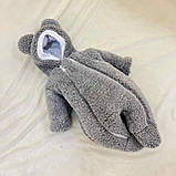 Комплект Тедді для новонароджених дітей, спальник та комбінезон 56-62 розмір, сірий, фото 4