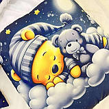 Комплект для новонароджених 56-62 розмір, принт солодкий сон Ведмедика, синій з глітером, фото 4