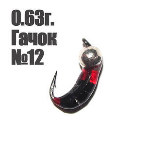 Мормишка вольфрам "РУБІН" 0.63г. гачок №12 black-red
