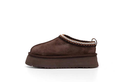 Зимові Жіночі Черевики UGG Tasman Platform Brown / УГГ Тасман Платформ Коричневі з Білим, фото 1