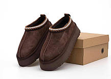 Зимові Жіночі Черевики UGG Tasman Platform Brown / УГГ Тасман Платформ Коричневі з Білим, фото 5