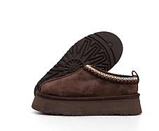 Зимові Жіночі Черевики UGG Tasman Platform Brown / УГГ Тасман Платформ Коричневі з Білим, фото 3