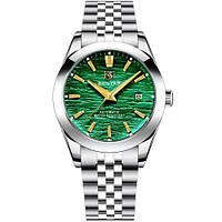 Механічний з автопідзаводом водонепроникний (5ATM) годинник Benyar BY-5209 Green