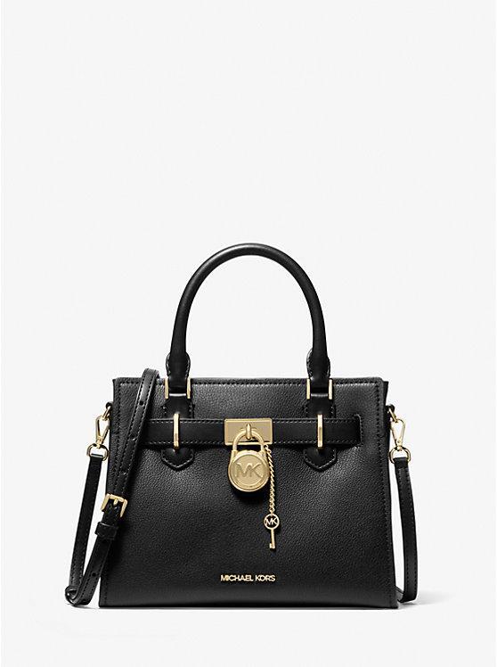 Жіноча сумка Michael Kors Hamilton Small Leather Satchel (чорна) ОРИГІНАЛ