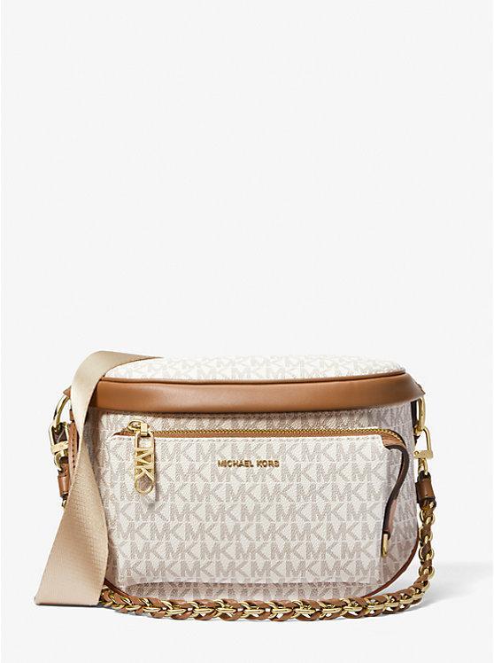 Жіноча сумка-бананка Michael Kors Slater Medium Signature Logo Sling Pack (ванільна) ОРИГІНАЛ