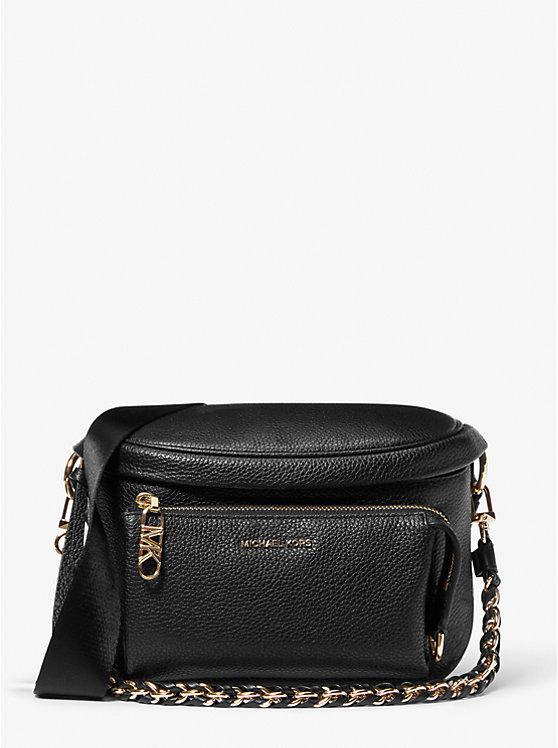 Жіноча сумка-бананка Michael Kors Slater Medium Signature Logo Sling Pack (чорна) ОРИГІНАЛ