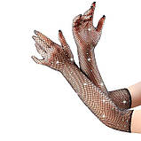 Сексуальні довгі рукавички зі стразами — XS/S/M — Еротична білизна, фото 2