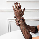 Сексуальні довгі рукавички зі стразами — XS/S/M — Еротична білизна, фото 6