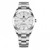 Механічний з автопідзаводом водонепроникний (5ATM) годинник Benyar BY-5208 White