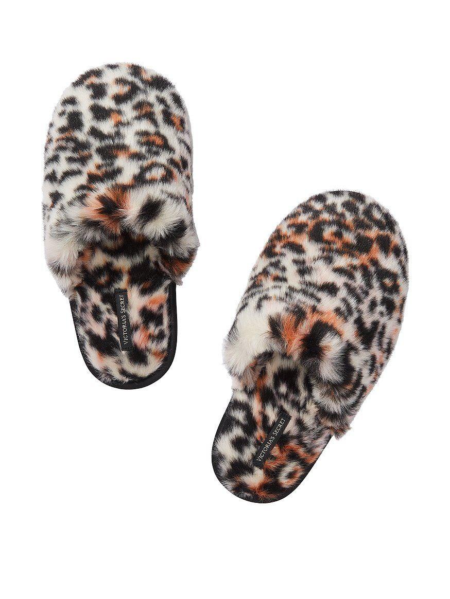 Домашні Тапочки Victoria's Secret Crisscross Faux Fur Slides, Леопардові, фото 1