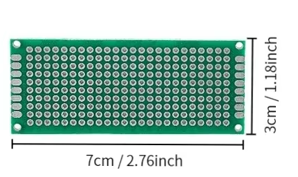 Макетна плата для пайки 30x70mm двостороння