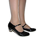 Чорні туфлі на підборах святкові 33 36, фото 5