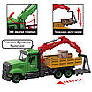 Велика ігрова збірна машина вантажівка Фермерська техніка навантажувач конструктор Деталі рухаються інерція звук, фото 4