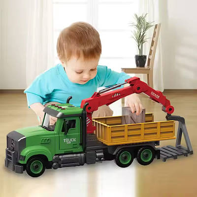 Велика ігрова збірна машина вантажівка Фермерська техніка навантажувач конструктор Деталі рухаються інерція звук