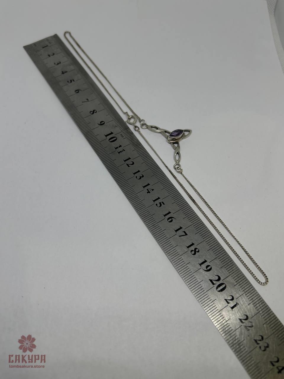 Срібне Кольє зі вставкою цирконій, фото 1