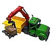 Велика ігрова збірна машина вантажівка Фермерська техніка навантажувач конструктор Деталі рухаються інерція звук, фото 5