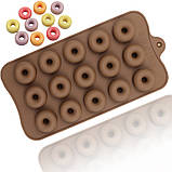 Форма силіконова для шоколаду Пончики міні з 15 шт., фото 2