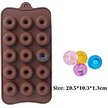 Форма силіконова для шоколаду Пончики міні з 15 шт., фото 4