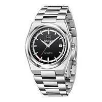 Механічний з автопідзаводом водонепроникний (5ATM) годинник Benyar BY-5203 Silver-Black