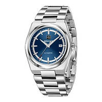 Механічний з автопідзаводом водонепроникний (5ATM) годинник Benyar BY-5203 Silver-Blue