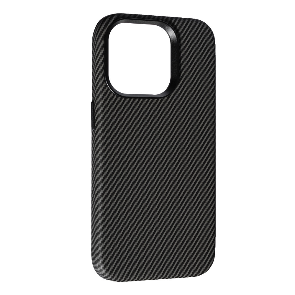 Чохол Leather Carbon With Magnetic для Apple iPhone 14 Pro Max Black