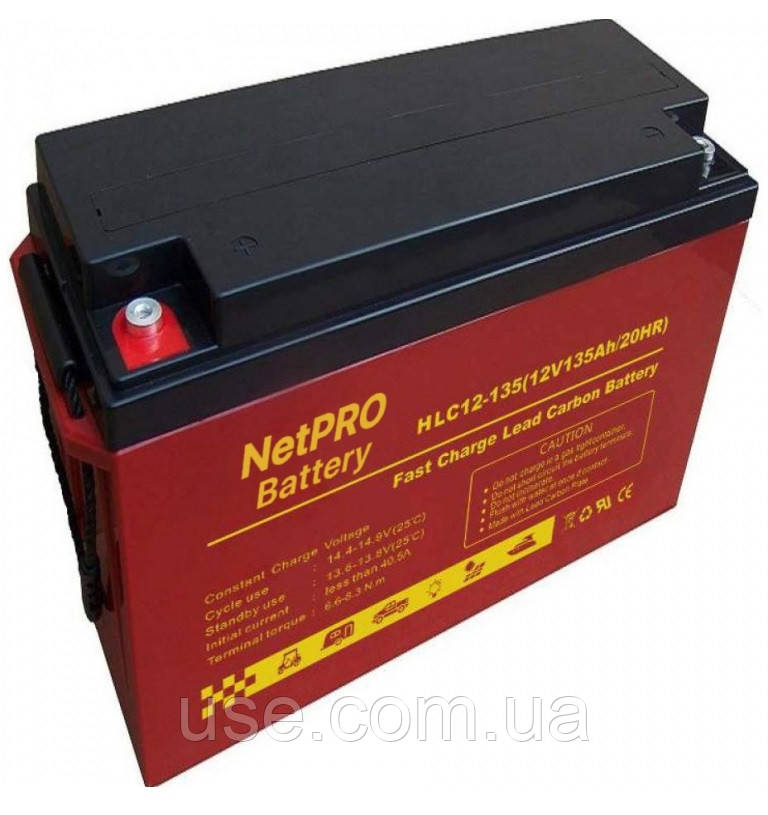 АКБ карбон 12 В, V, вольт, 135 А‧год, Ah, AH, GEL, VRLA, стаціонарний акумулятор, для інвертора