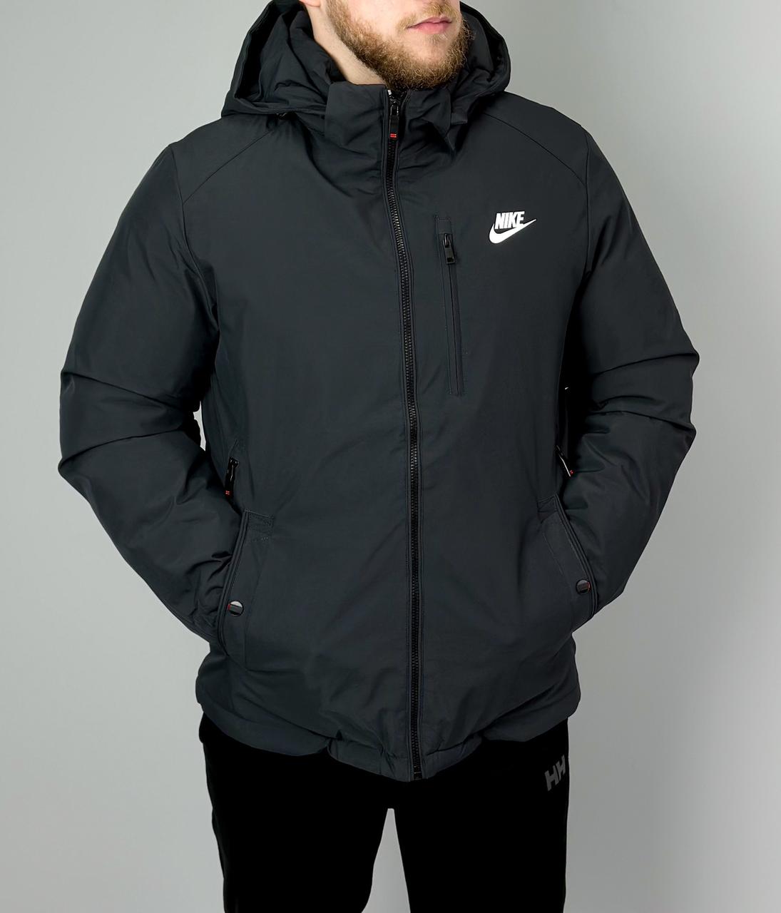 Куртка зимова Nike тепла спортивна куртка Найк пуховик з капюшоном