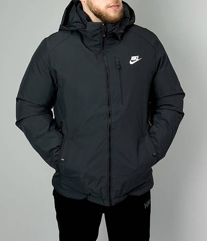 Куртка зимова Nike тепла спортивна куртка Найк пуховик з капюшоном, фото 1