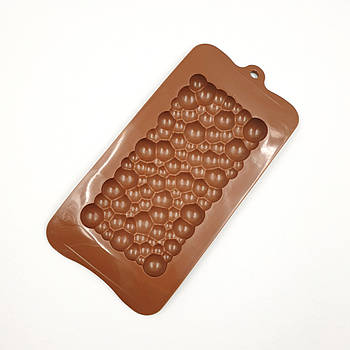 Силіконова форма для відливання плитки шоколаду Бульбашки 8х15 см