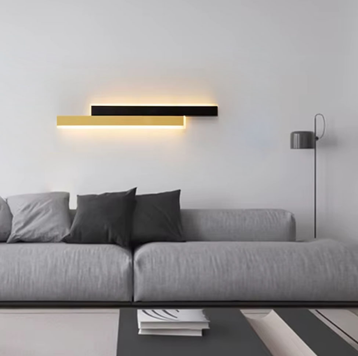 Ліве бра у чорно-латунному корпусі 60 см WJ 012/2 BK+AB LEFT, фото 1