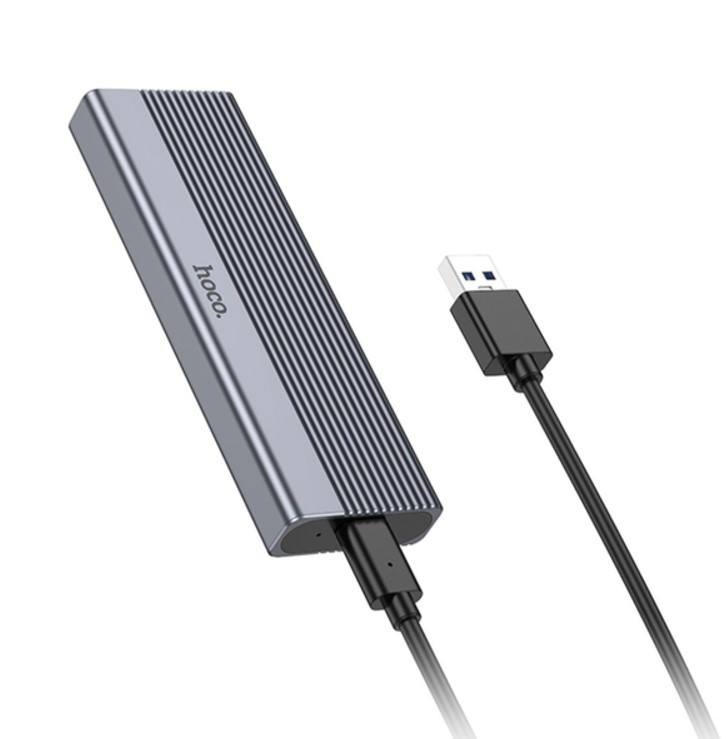 Зовнішня кишеня для SSD HOCO HB47 M. 2 Enclosure, сіра, фото 1