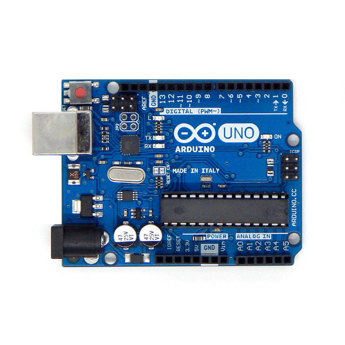 Плата Arduino UNO R3 (ATmega328P) та інтерфейс ATmega16U2 - ревізія 2024