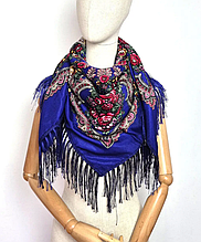 Українська хустка Зоряна 105*105 см синя