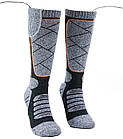 Високі шкарпетки з підігрівом та блоком живлення на 2200mAh (Сірі з ромбиками), фото 4